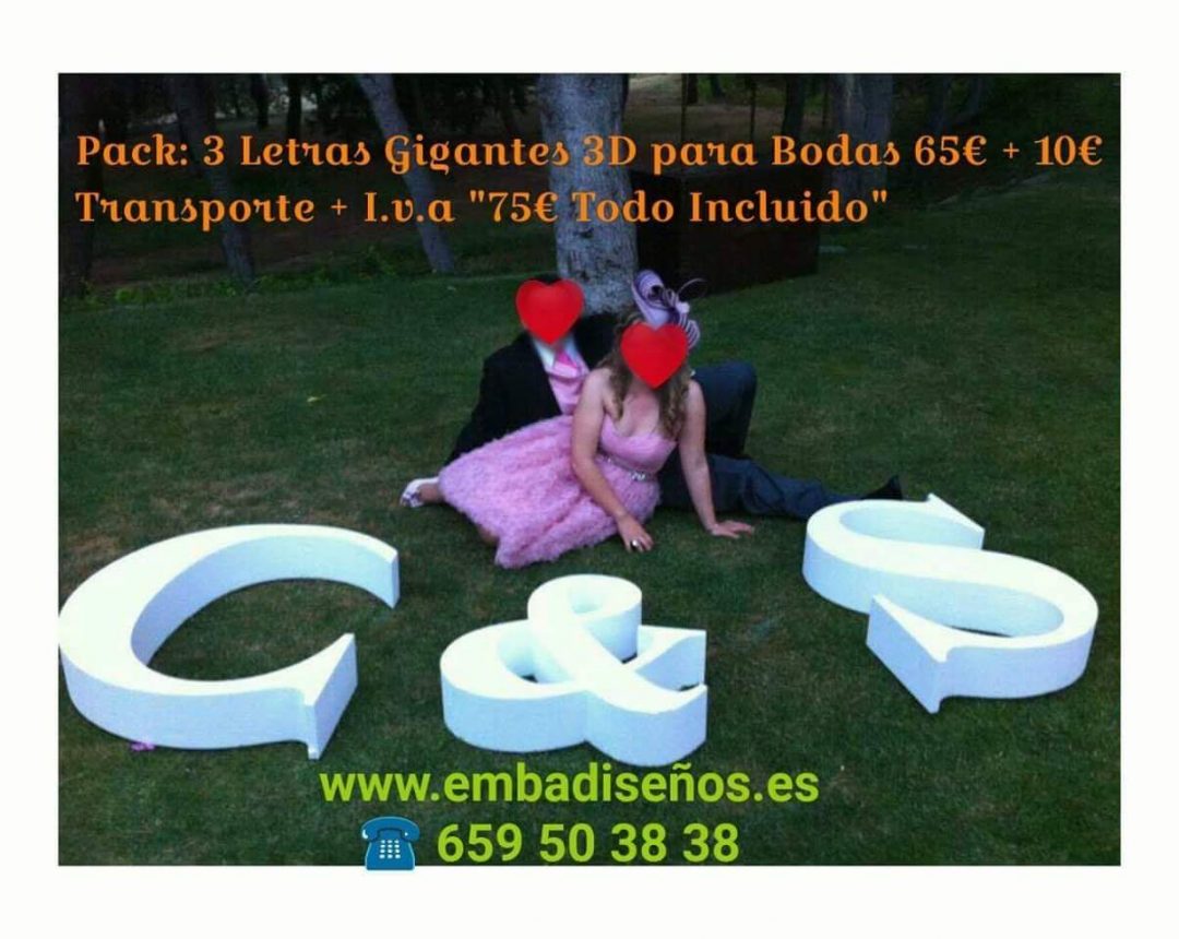 INICIALES PARA BODAS 3D